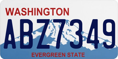 WA license plate ABZ7349