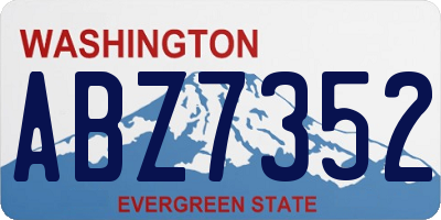 WA license plate ABZ7352