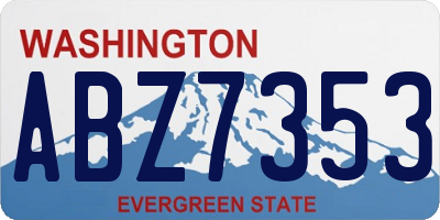 WA license plate ABZ7353