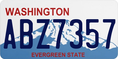 WA license plate ABZ7357