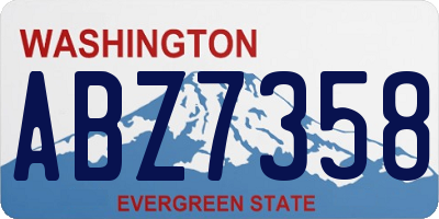 WA license plate ABZ7358