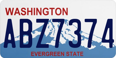 WA license plate ABZ7374