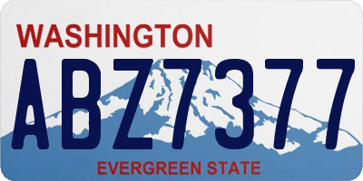 WA license plate ABZ7377