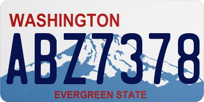 WA license plate ABZ7378