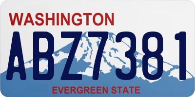 WA license plate ABZ7381