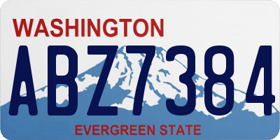WA license plate ABZ7384