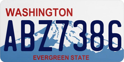 WA license plate ABZ7386