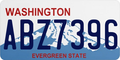 WA license plate ABZ7396