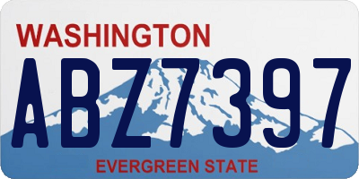 WA license plate ABZ7397