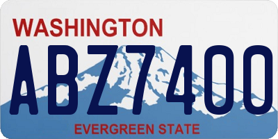 WA license plate ABZ7400