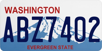 WA license plate ABZ7402