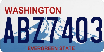WA license plate ABZ7403