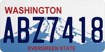 WA license plate ABZ7418