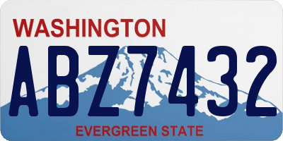 WA license plate ABZ7432