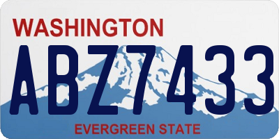 WA license plate ABZ7433