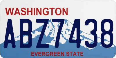 WA license plate ABZ7438