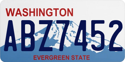 WA license plate ABZ7452