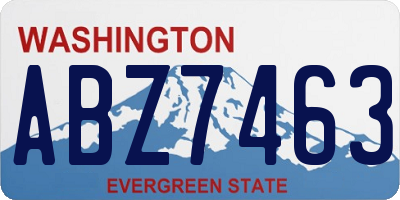 WA license plate ABZ7463