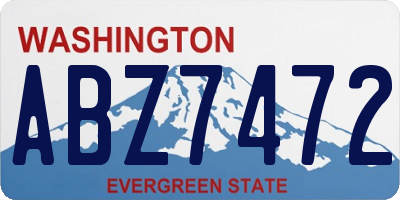 WA license plate ABZ7472