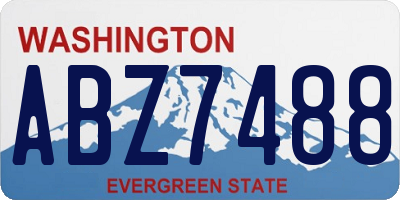 WA license plate ABZ7488