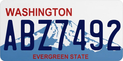 WA license plate ABZ7492