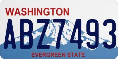 WA license plate ABZ7493