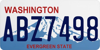 WA license plate ABZ7498