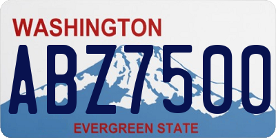 WA license plate ABZ7500