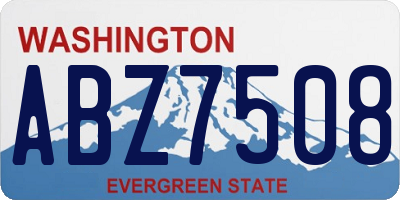 WA license plate ABZ7508