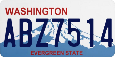 WA license plate ABZ7514