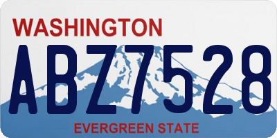 WA license plate ABZ7528