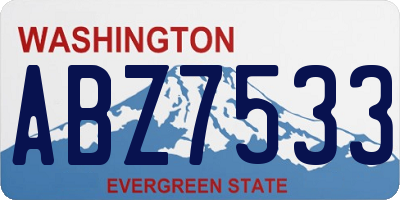 WA license plate ABZ7533