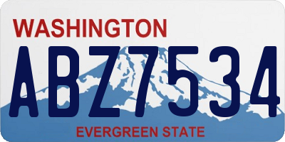 WA license plate ABZ7534