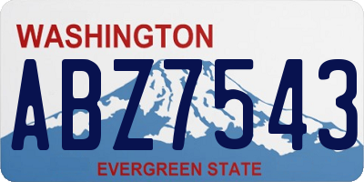 WA license plate ABZ7543