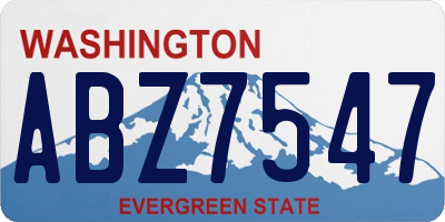 WA license plate ABZ7547