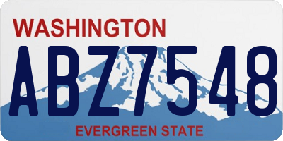 WA license plate ABZ7548