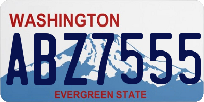 WA license plate ABZ7555