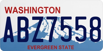 WA license plate ABZ7558