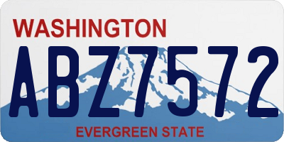 WA license plate ABZ7572