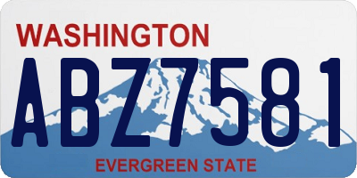 WA license plate ABZ7581