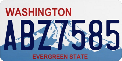 WA license plate ABZ7585