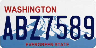 WA license plate ABZ7589