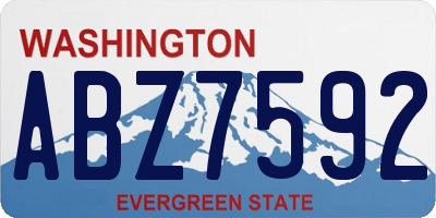 WA license plate ABZ7592