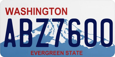WA license plate ABZ7600