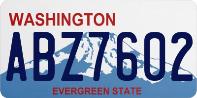 WA license plate ABZ7602