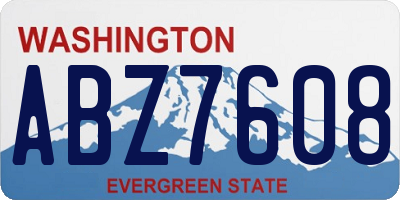 WA license plate ABZ7608