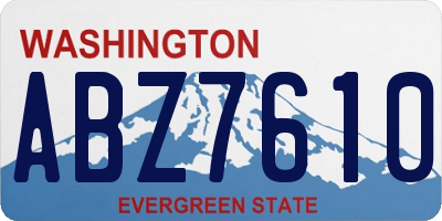 WA license plate ABZ7610