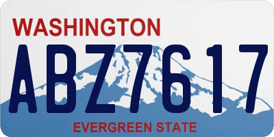 WA license plate ABZ7617