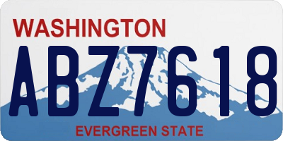 WA license plate ABZ7618