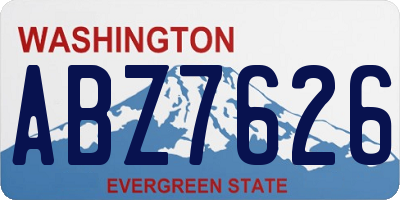WA license plate ABZ7626